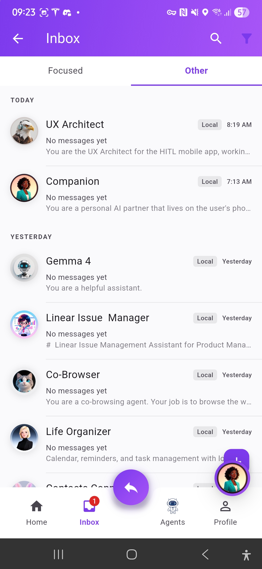 Live Agent Inbox Feed