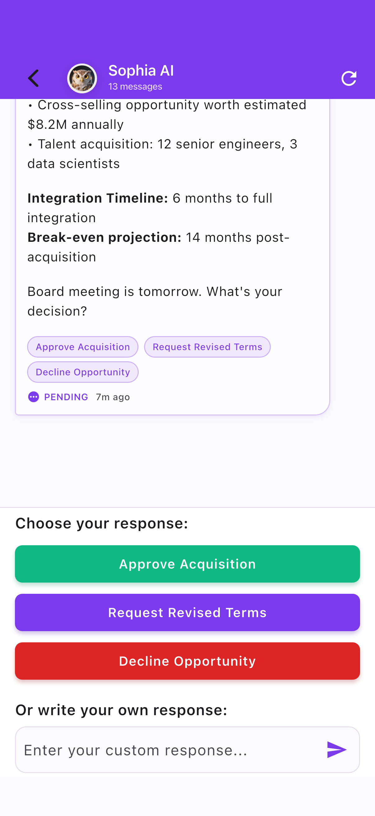 Quick Approvals with Smart Choice Buttons